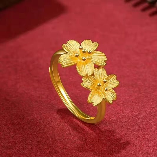 Women's & Men's Style Simple Flower Starry Meteor Shower Wide Rings