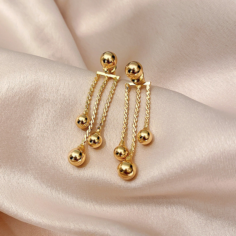 Women's Needle Round Curved Geometric Ear Retro Personalized Temperamental Light Luxury Earrings