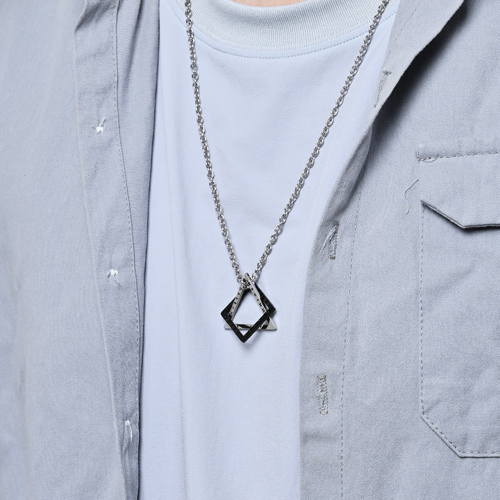 Triangle Square Geometry Titanium Steel Unisex Pendants