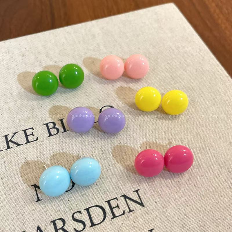 Women's Candy Color Steamed Bread Bean-shaped Unique Rings