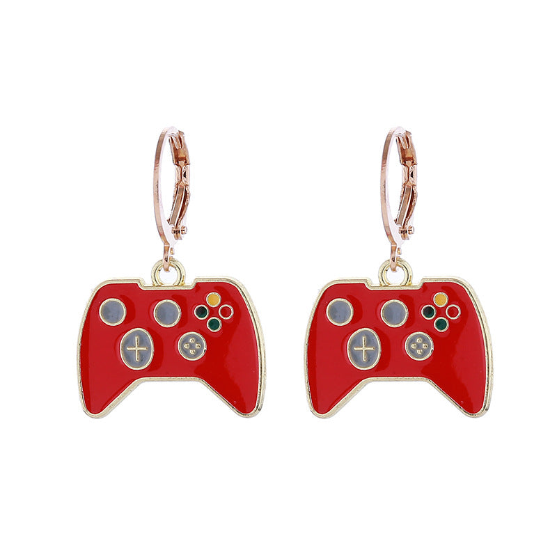 Retro Nostalgic Style Alloy Enamel Bicycle Bus Sewing Machine Tape Earrings