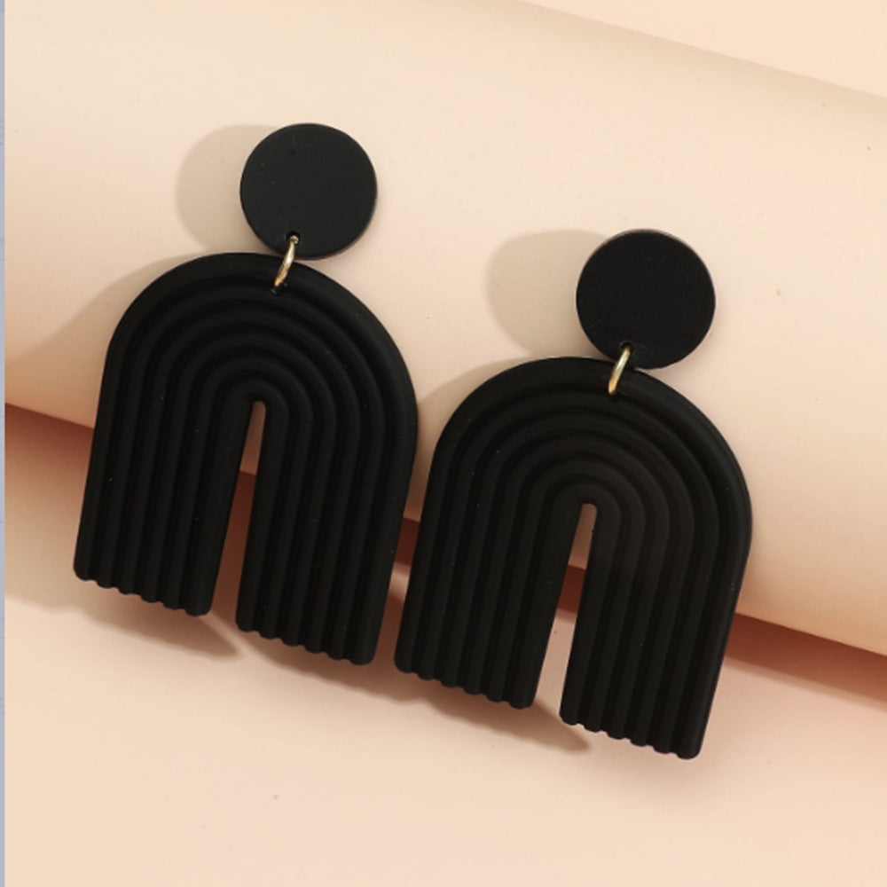 Bohemian Polymer Clay Handmade Rainbow Eardrop Stud Earrings