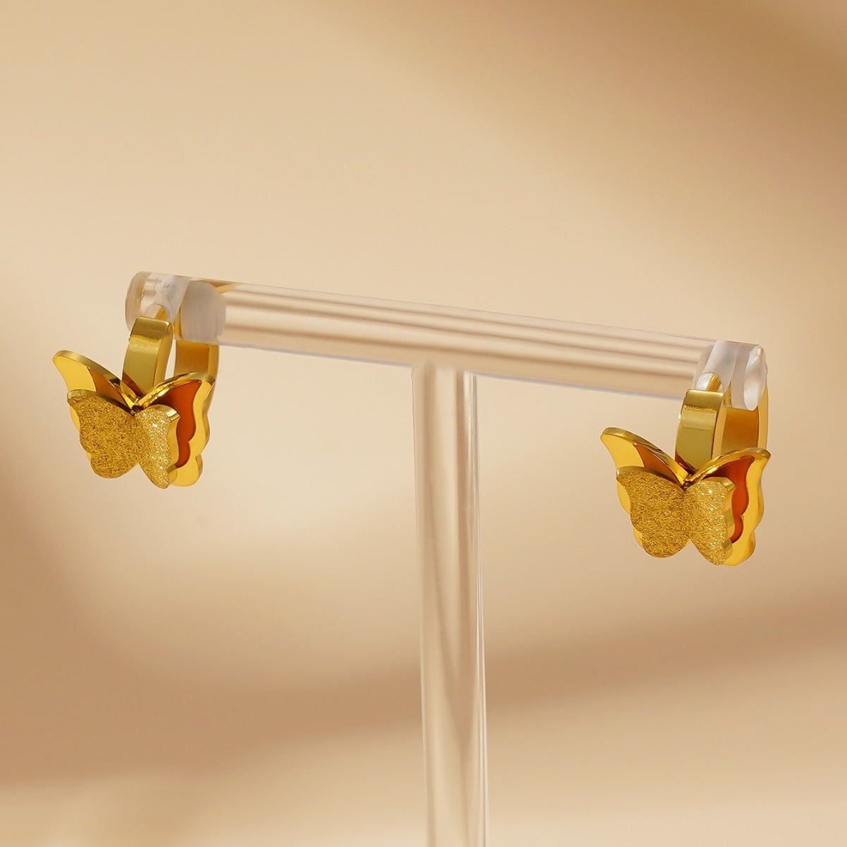 Butterfly Clip Female Temperamental Popular Do Not Fade Gold Light Ear Buckle