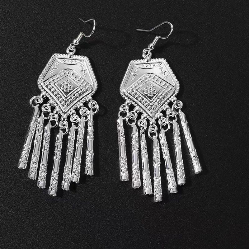 Imitation Miao Sier Ethnic Style Peacock Earrings