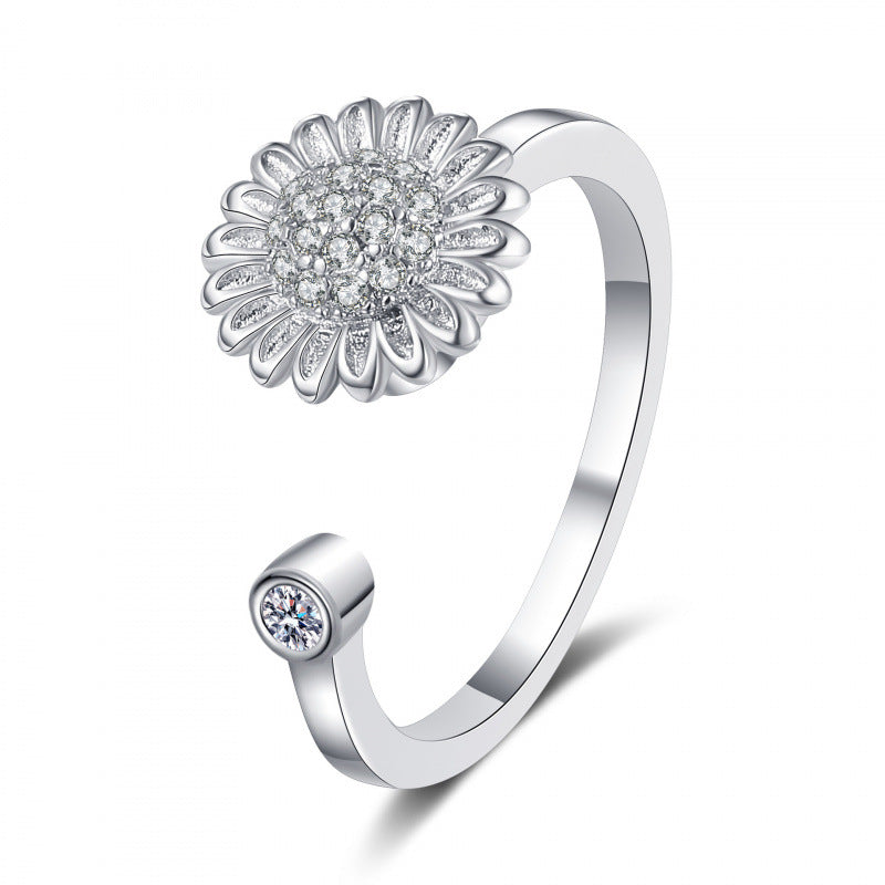 Women's Rotatable Design Fashion Personality Trendy Cold Light Rings