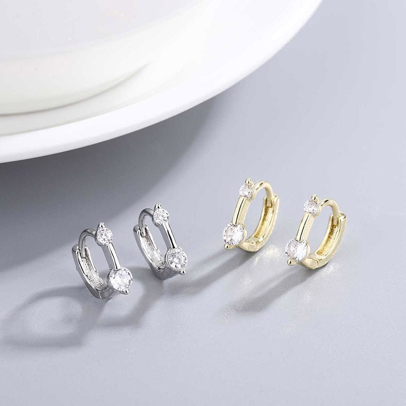 Fashion Zircon Temperament Style Trendy Unique White Ear Buckle