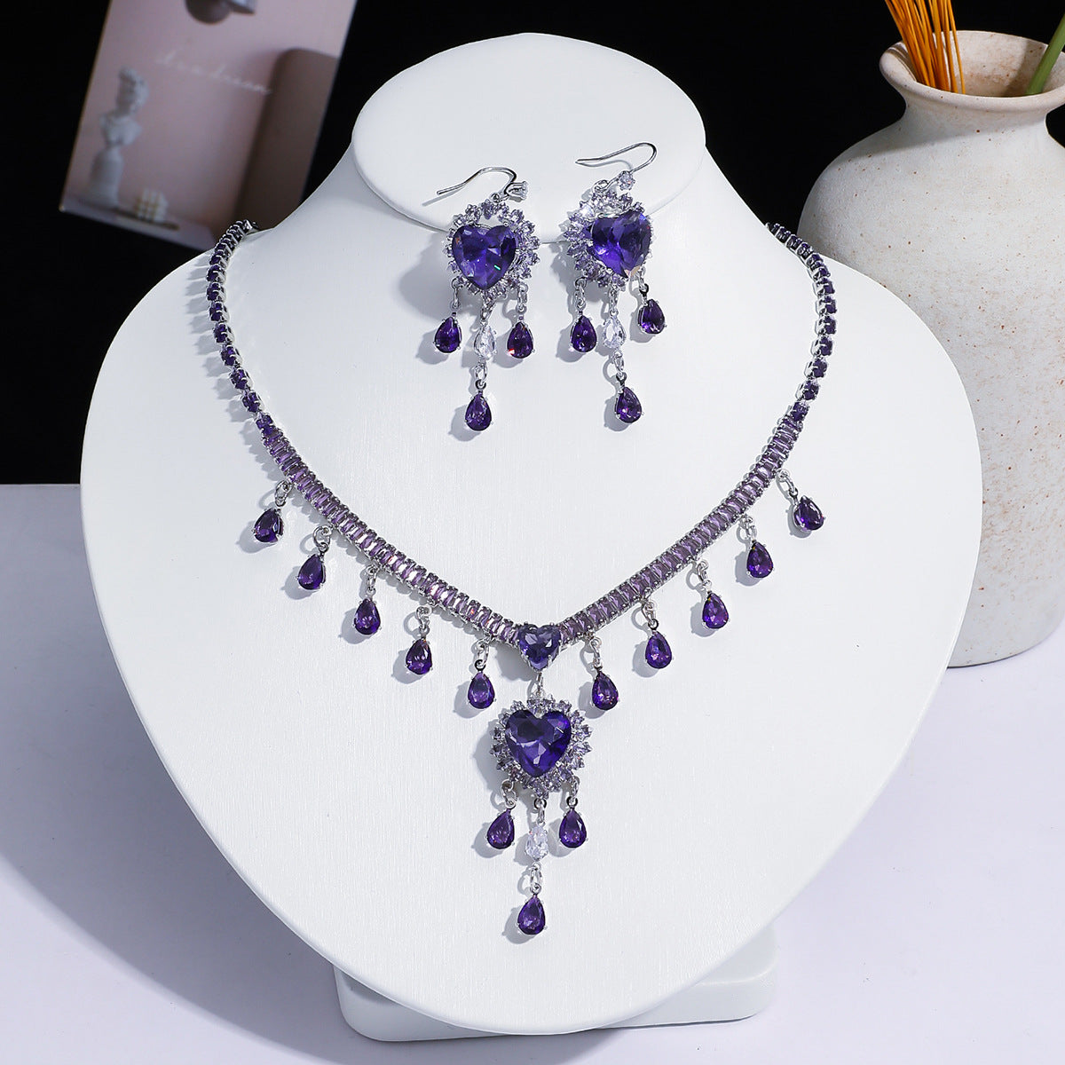 Fashion Trend Zircon Green Butterfly Tassel Necklace