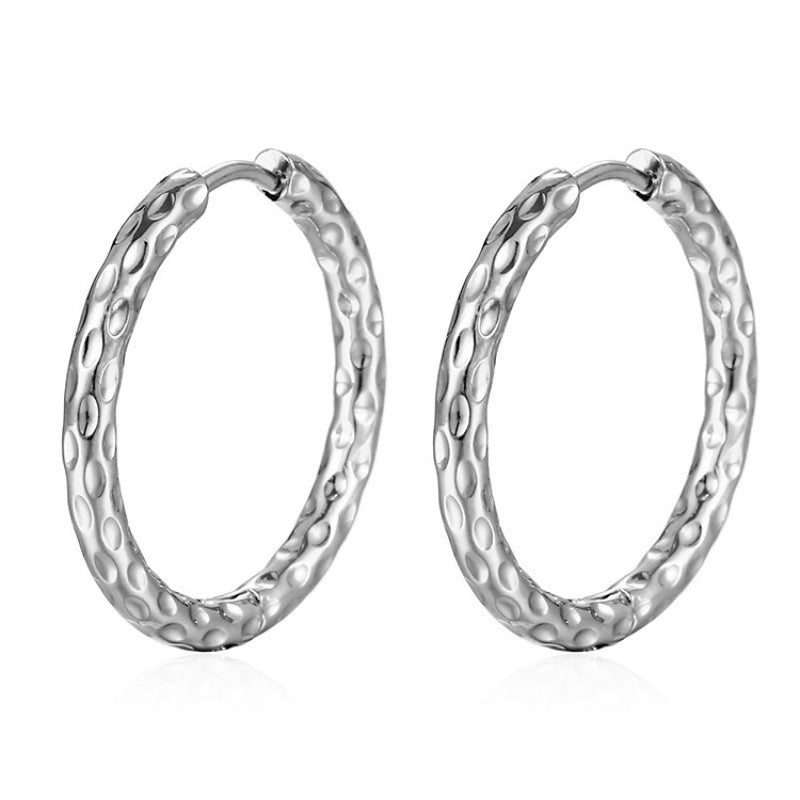 Titanium Steel Round Ear Clip Fashion Unisex Stainless Batch Earrings