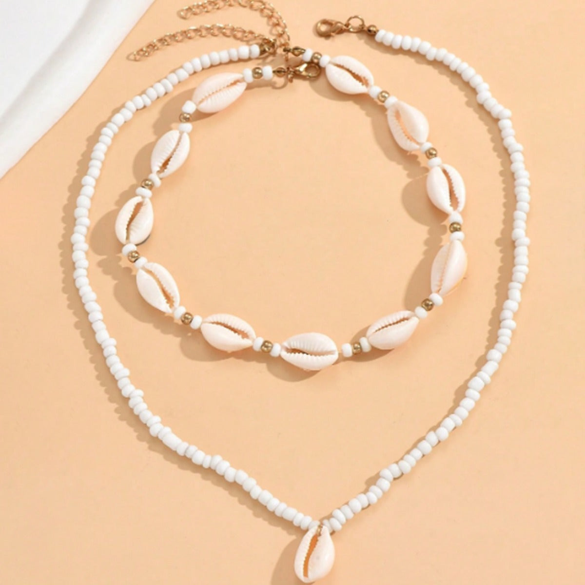 Style Shell Hand-woven Bead Double Layer Necklaces