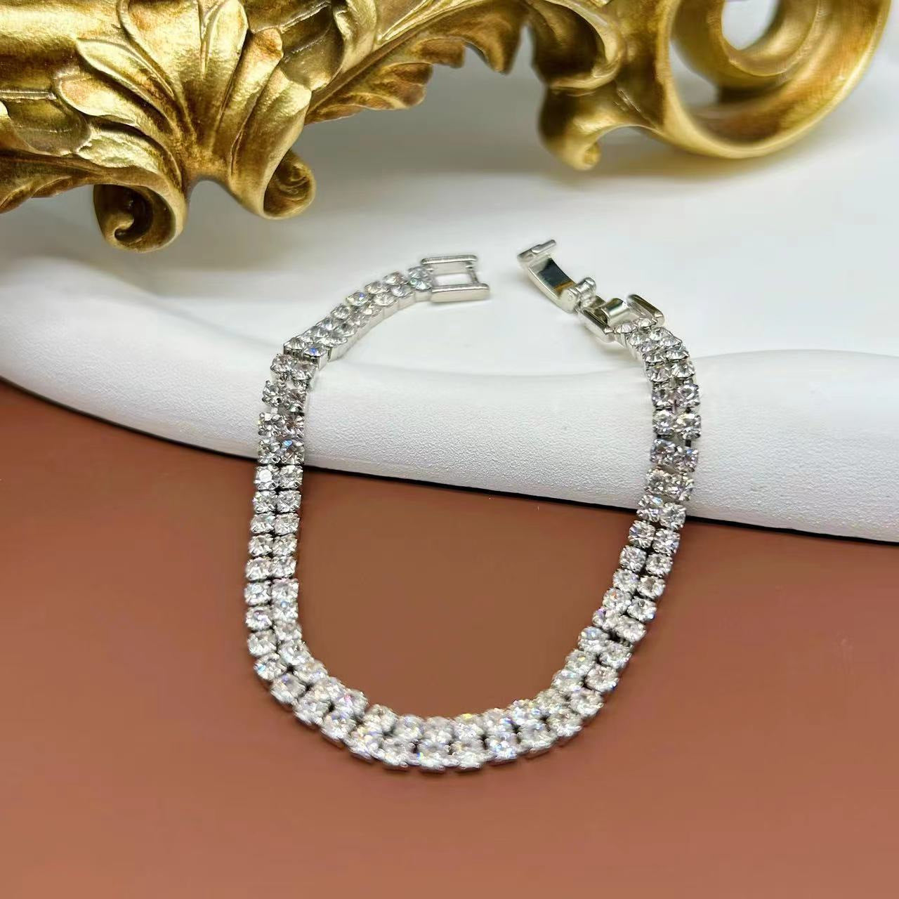 Claw Chain Geometric Full Diamond Rhinestone Simple Bracelets