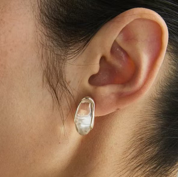 Women's Water Drops Fashion Elegant Sier Pin Earrings
