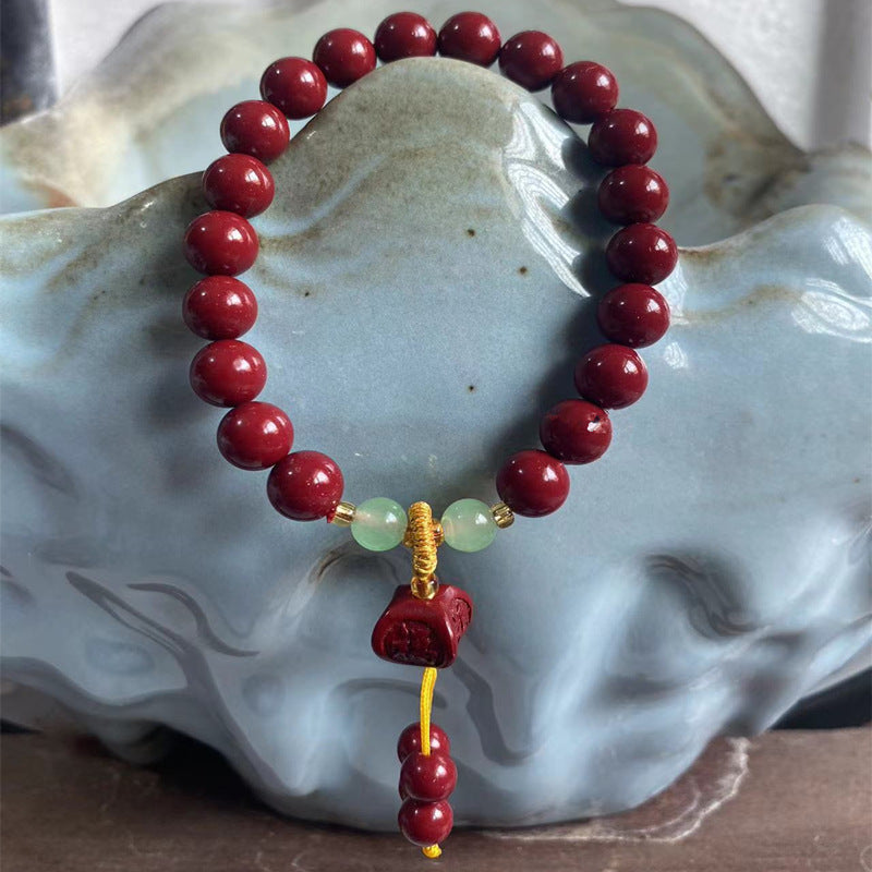 Binding Imitation Cinnabar National Style Grain Bracelet