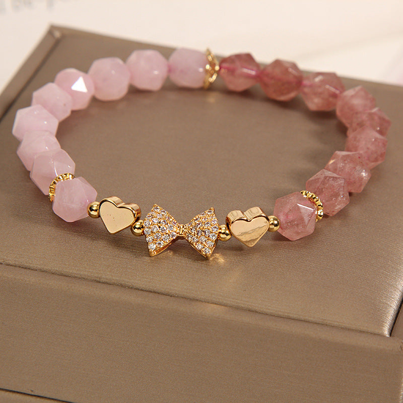 Freshwater Pearl Female Strawberry Quartz Fishtail Bracelets