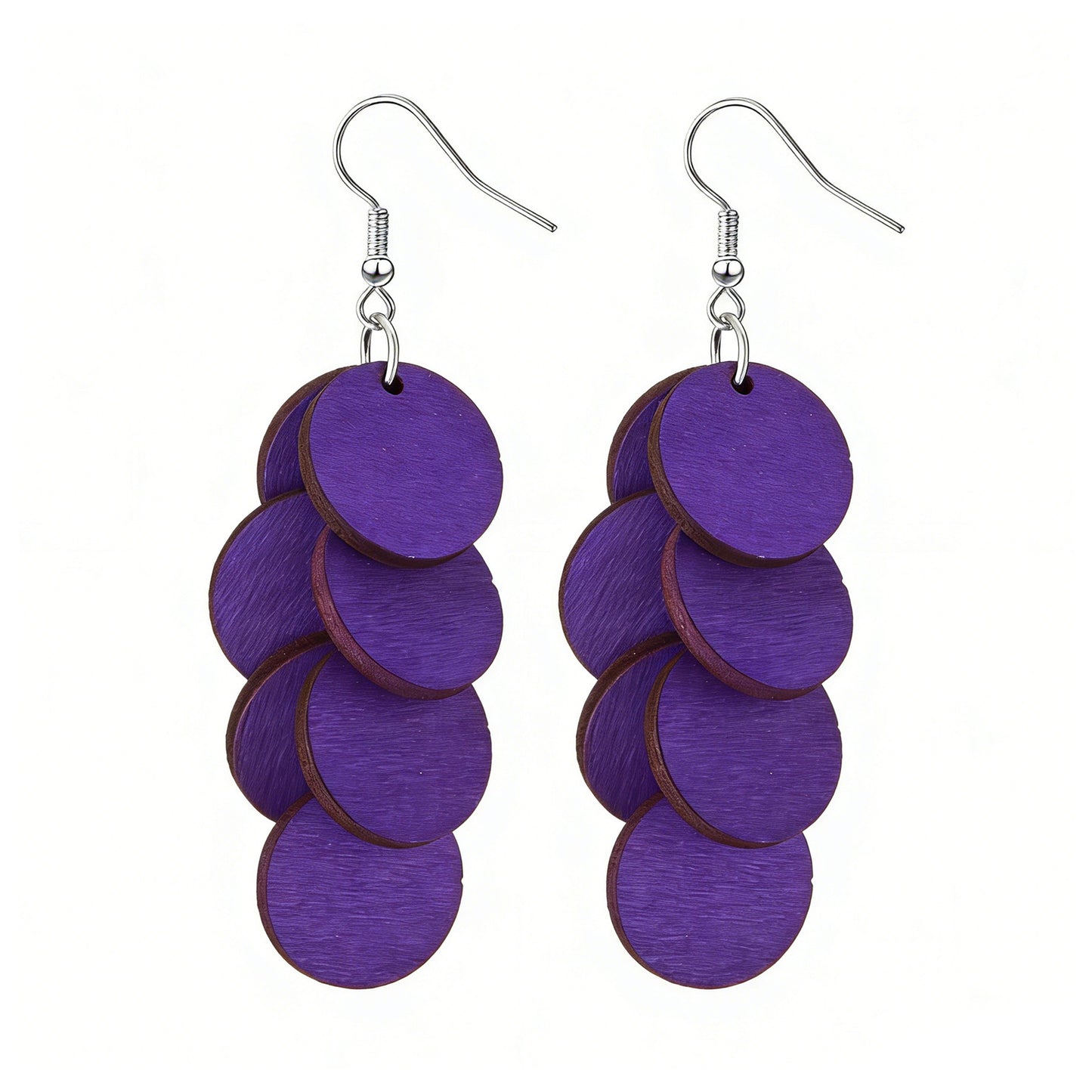 Personality Wood Piece Retro Sweet Vacation Style Beach Earrings