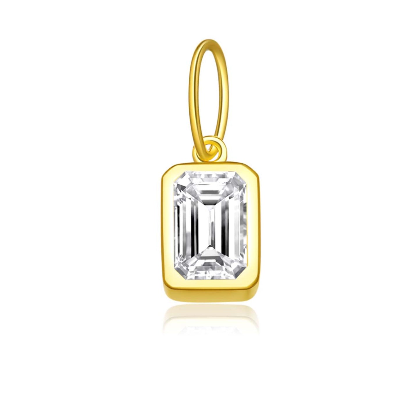Women's Birthstone Sterling Sier Parts Square Zircon Pendants