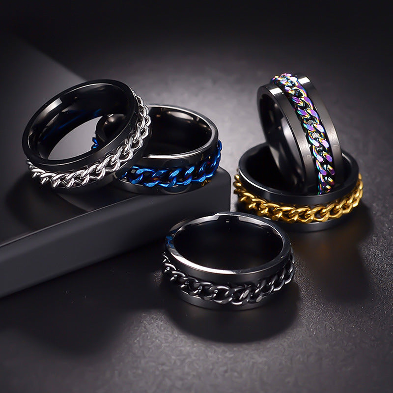 Titanium Decompression Hip Hop Cool Open Ring