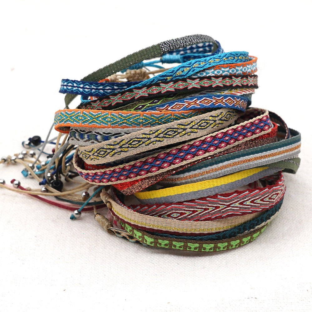 Bohemian Style Colombia Nepal Ethnic Webbing Bracelets