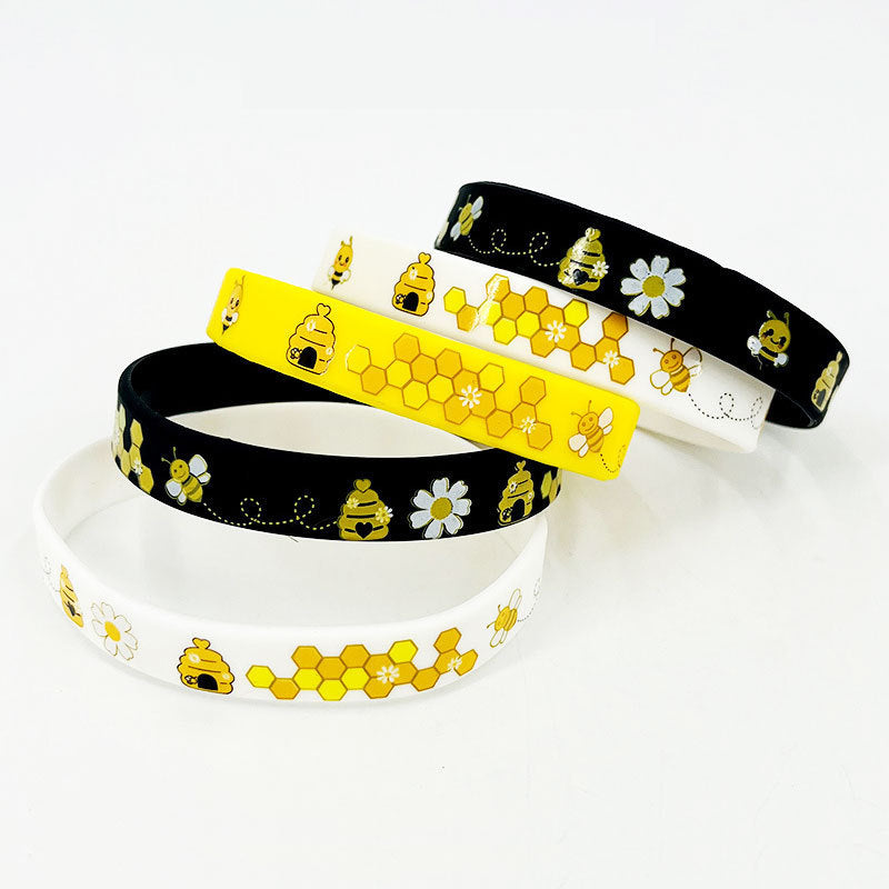 Bee Honeycomb Color Printing Cute Cartoon Bracelet
