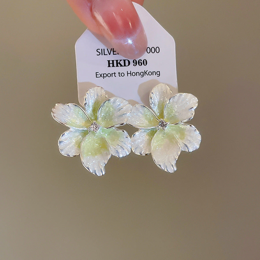 Women's Flower Shell Tassel Light Luxury High-grade Earrings