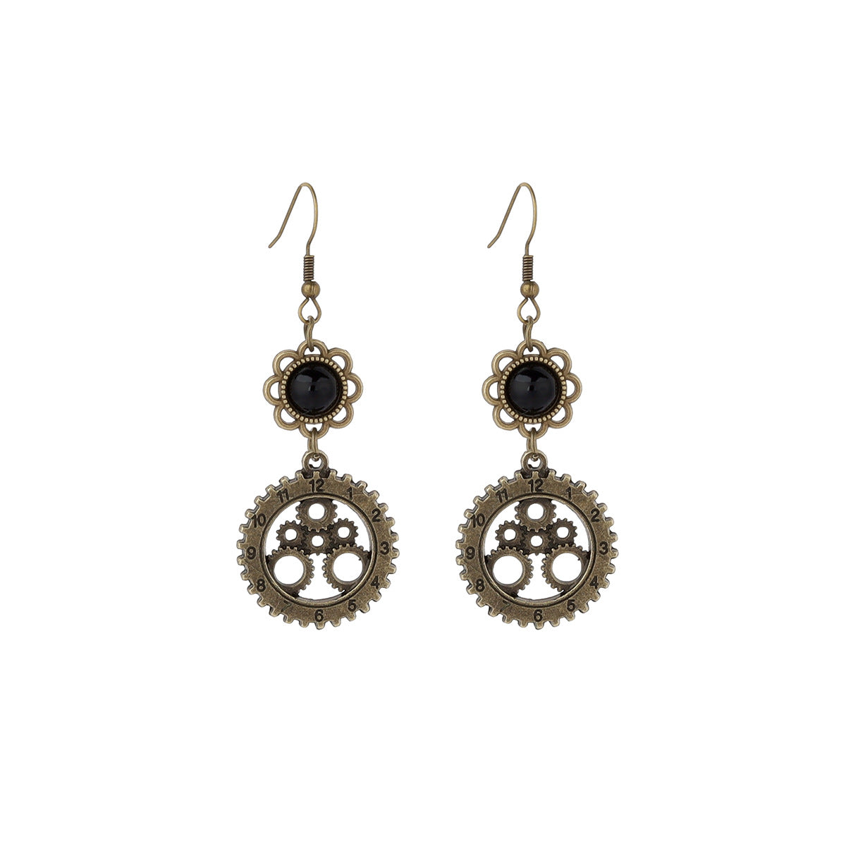 Design Vintage Steam Punk Skull Mechanical Earrings