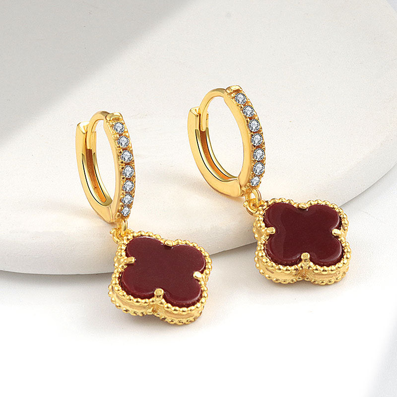 Trendy Clover Eardrop Niche Design Advanced Rings