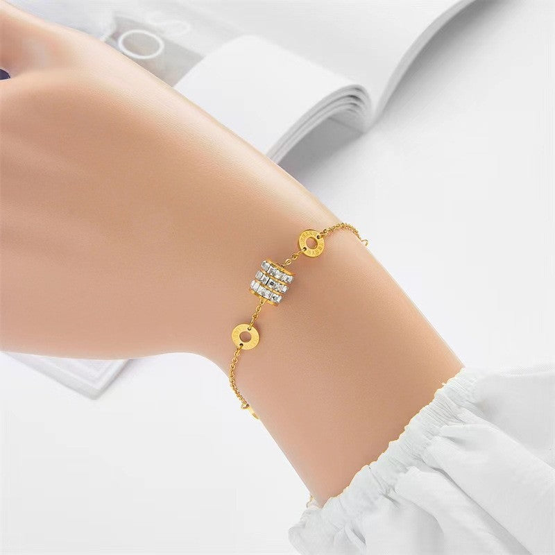 Jeweled Fashionable Light Luxury High-grade Twin Small Bracelet
