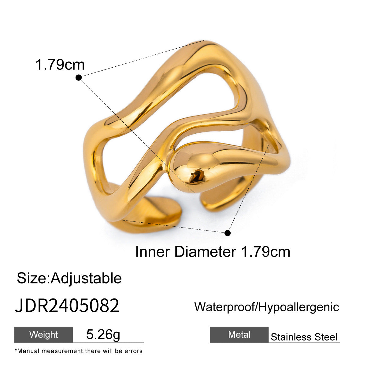 Stainless Steel Eye-catching High-grade Titanium Golden Rings