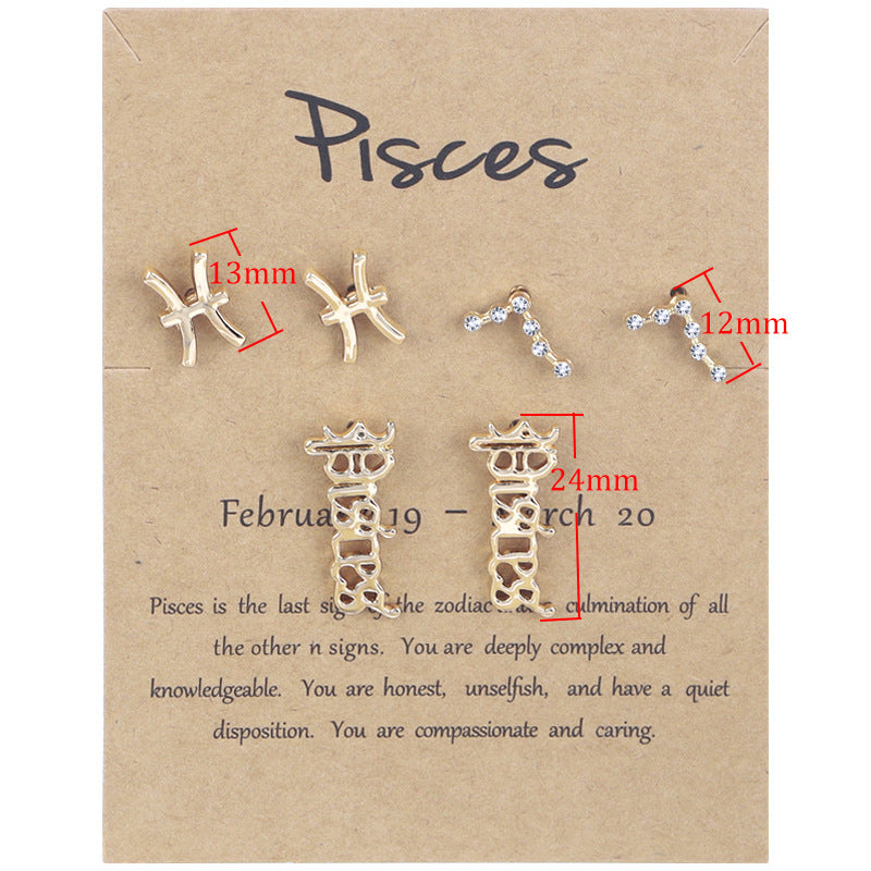 Twee Constellation Symbol Diamond Retro Alphabet Rings