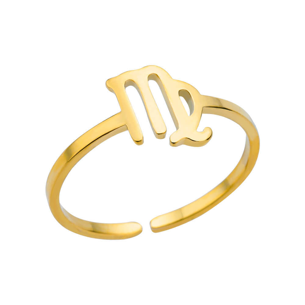 Steel Constellation Twee Symbol Birthstone Open Rings