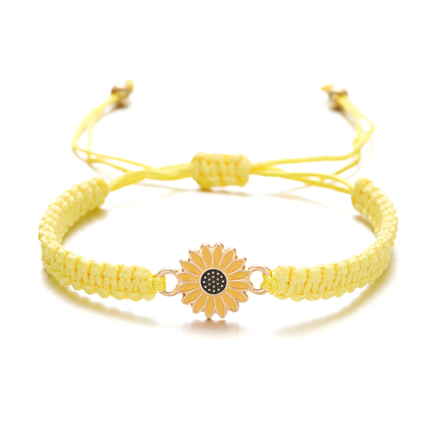 Handmade Woven Sunflower Fashion Daisy Couple Bracelets