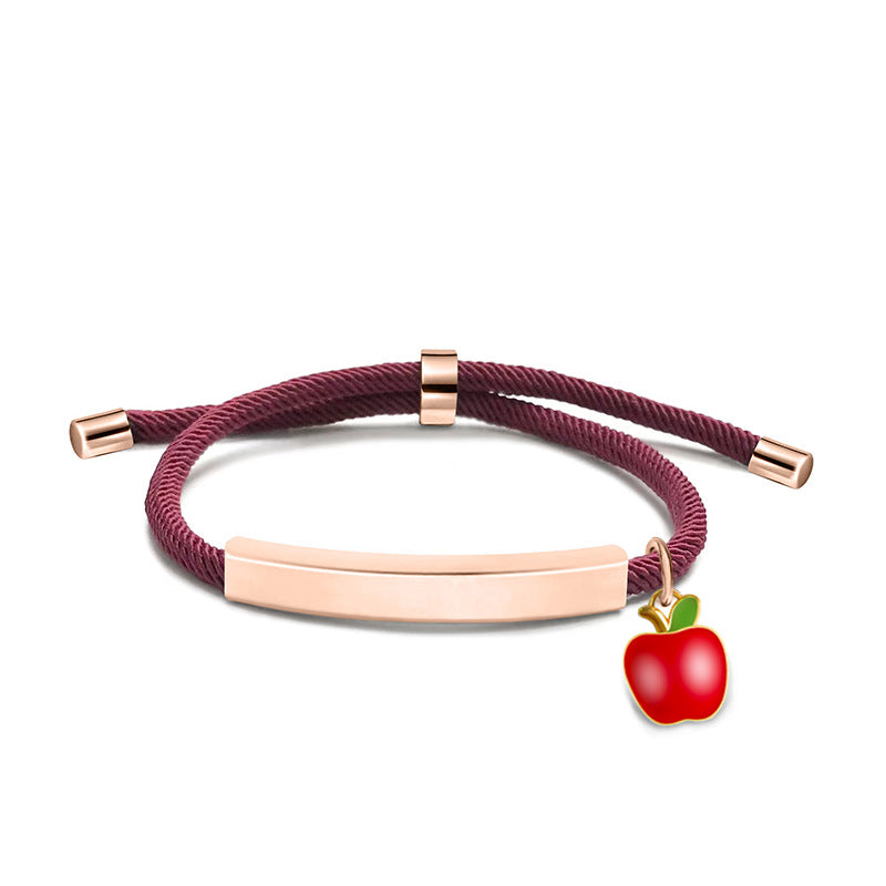 Material Red Apple Accessories Gift Lettering Bracelets