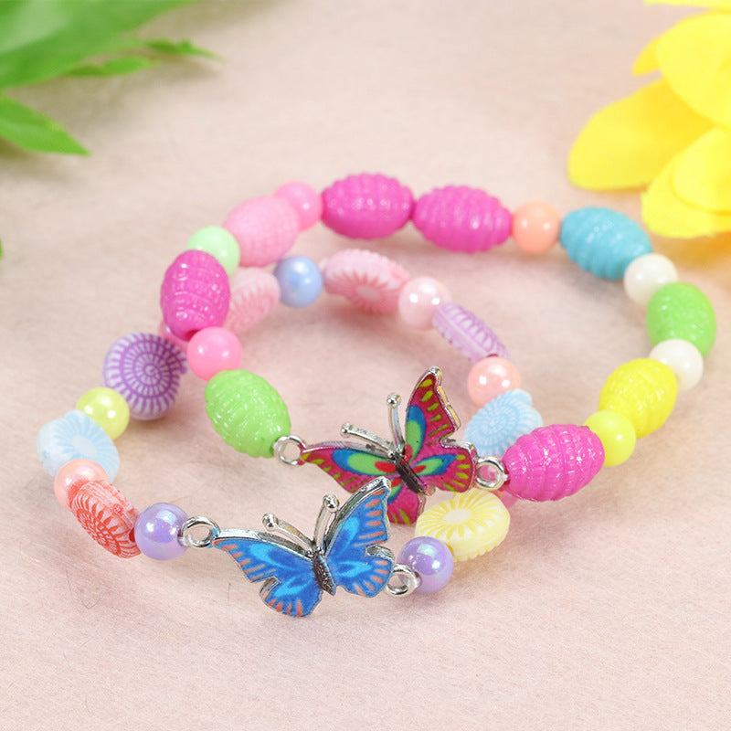 Children's Colorful Beaded Cute Butterfly Kindergarten Birthday Bracelets