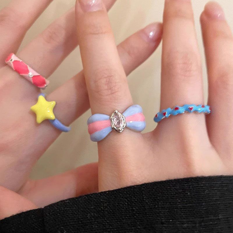 Women's Ancient Retro Fashion Twin Temperament Personality Style Rings