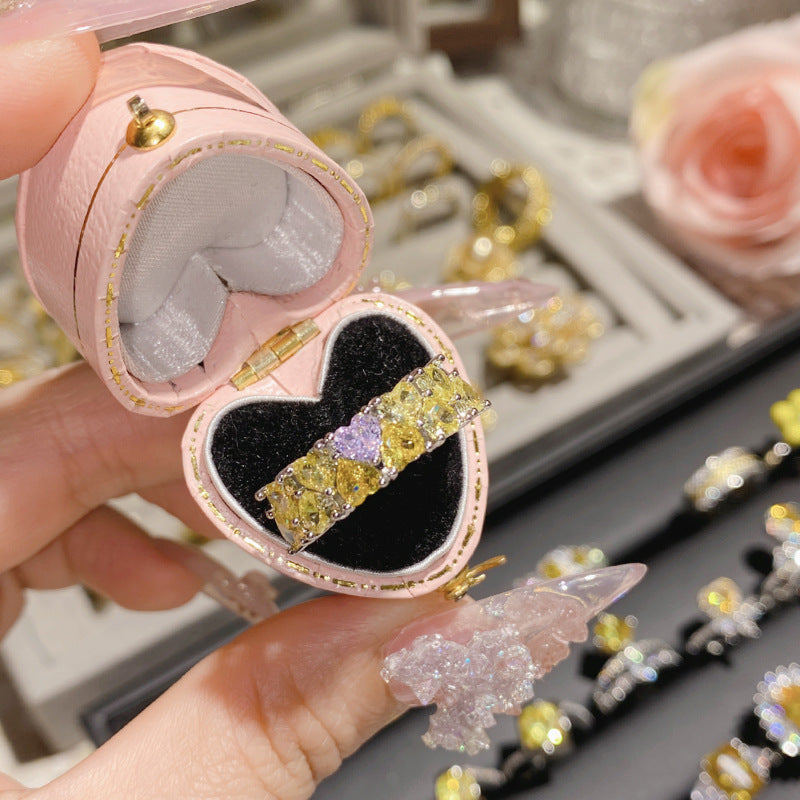 Camellia Fashion Romantic French Golden Rhinestone Gold Plated Ring