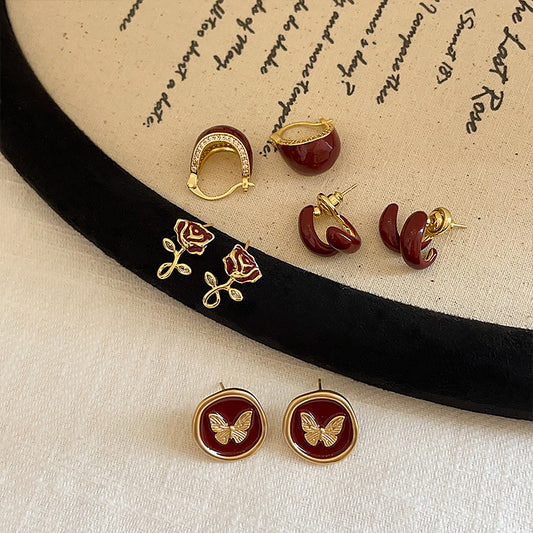 Women's Red Dripping Niche Design Personality Fashion Earrings
