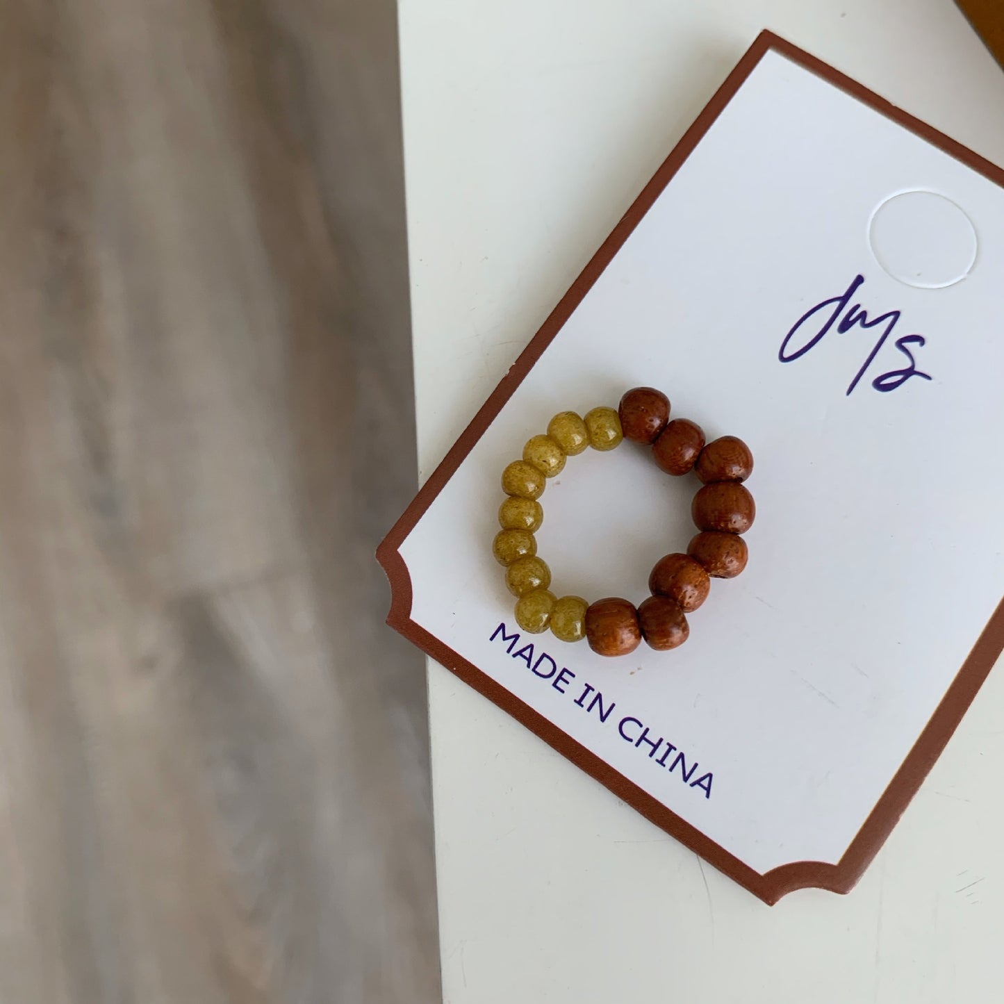 Women's Retro Simple Handmade Beaded Natural Stone Rings