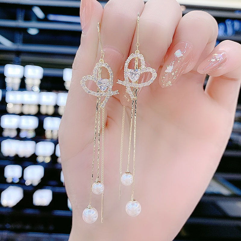 Opal Tassel Tide Chain Super Fairy Long Ear Line