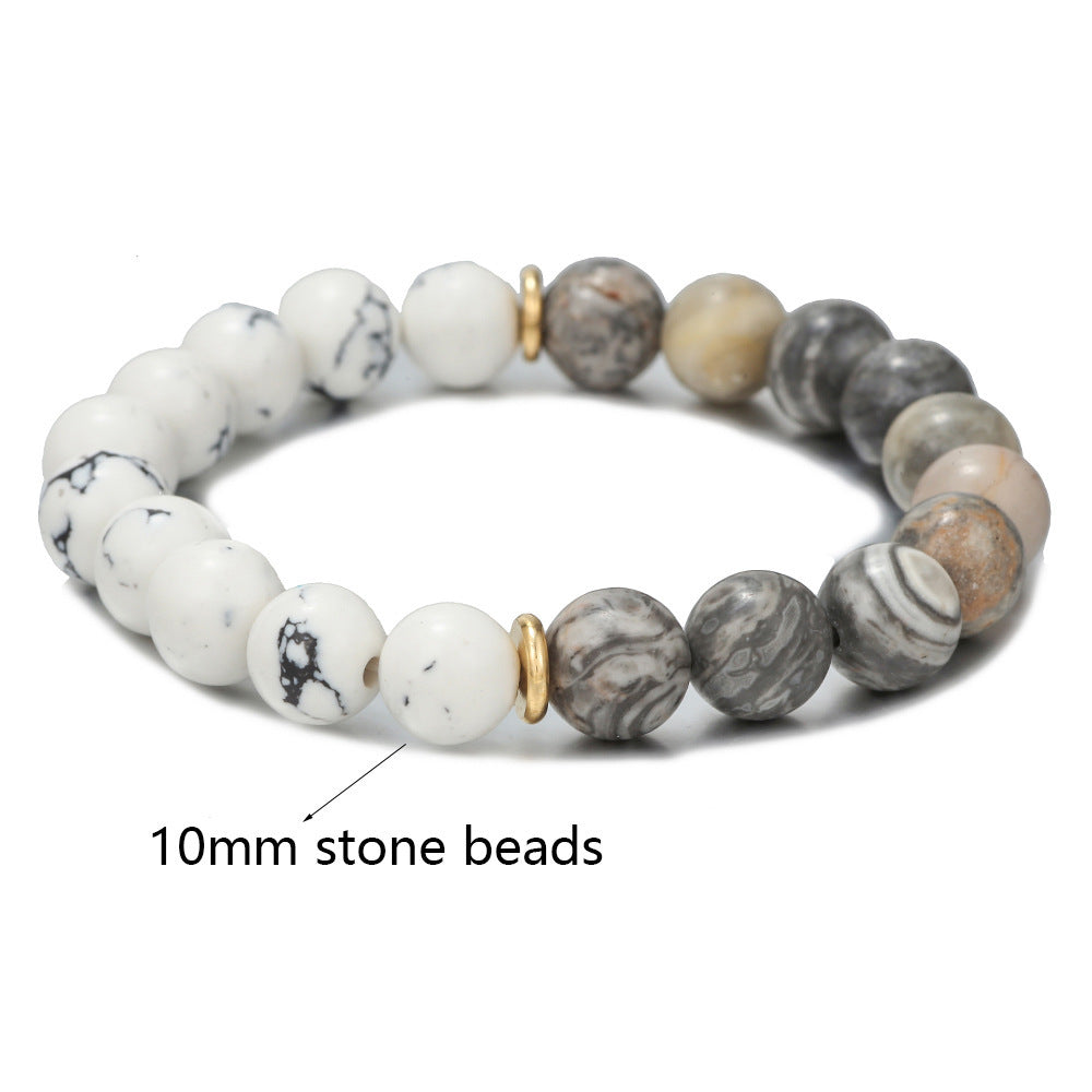 Men's Stone Stainless Steel Six-pointed Star Natural Bracelets