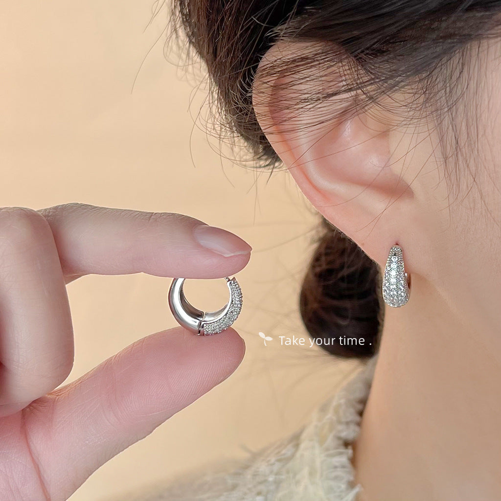 Fashion Commuter Simple High Sense Round Clip Temperament Earrings