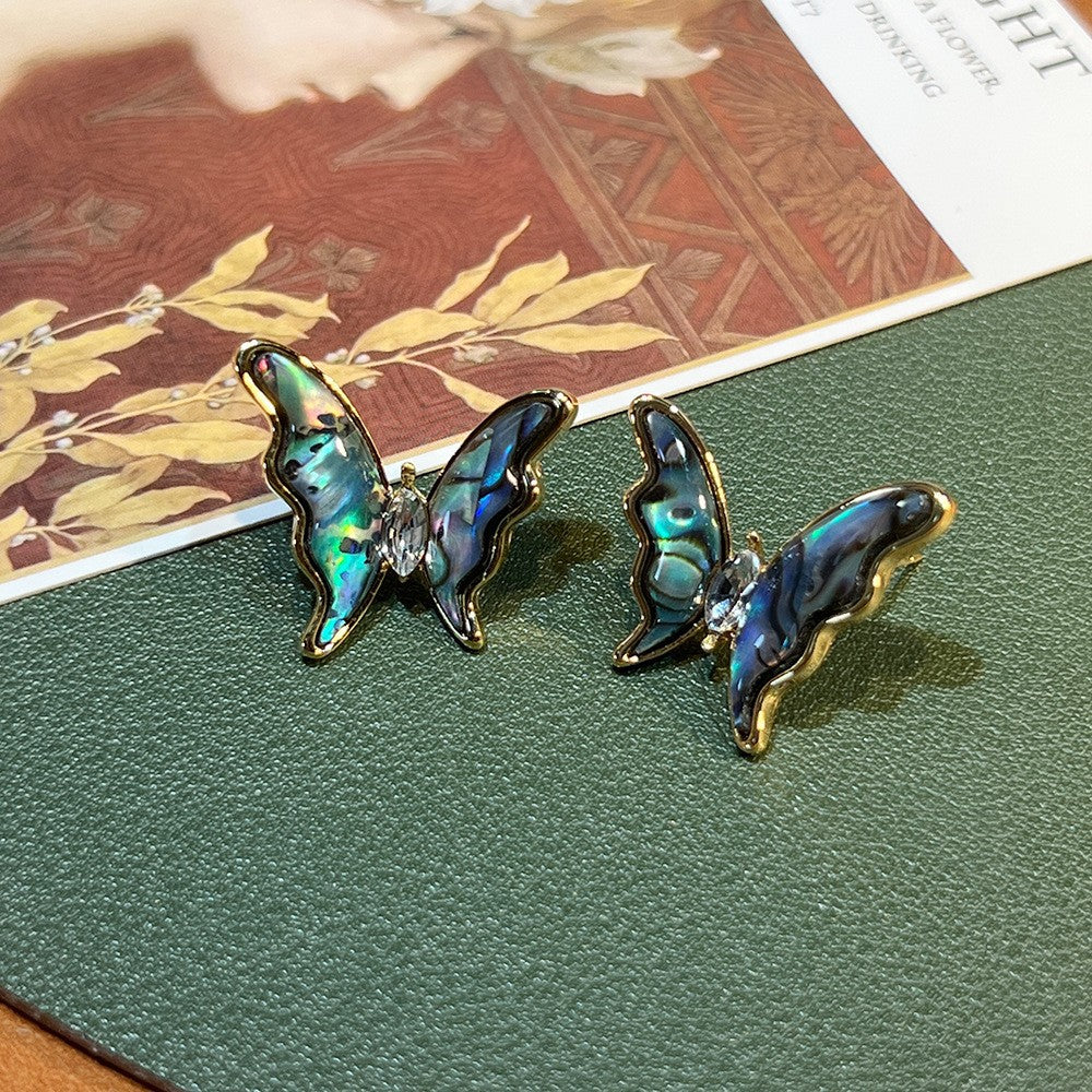 Women's Abalone Shell Series Gold Plated Environmental Protection Fashion French High-grade Earrings