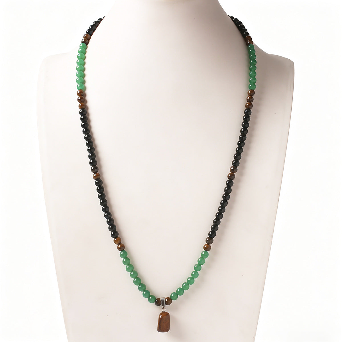 Women's & Men's Tigereye Square Plate Wealth Guard Beaded For Chinese National Pendants