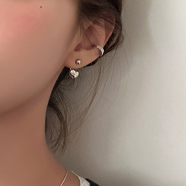 Women's For Metal Heart Design Sense Niche Simple Personalized Earrings