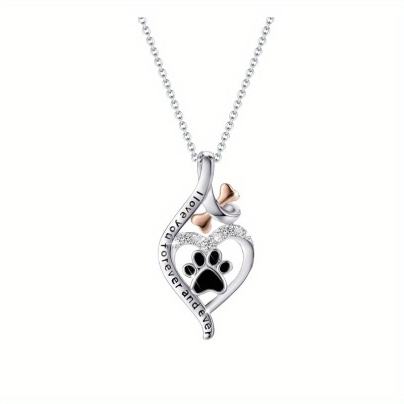 Creative Dog's Paw Geometric Dog Footprints Necklace