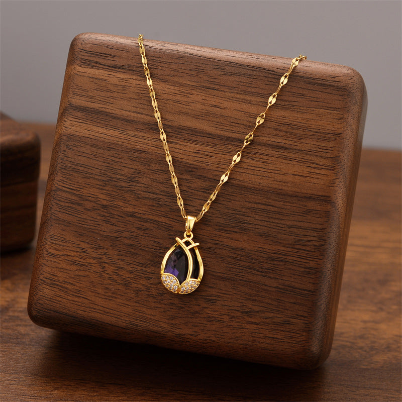 Titanium Steel Female Niche Simple Temperament Clavicle Pendants