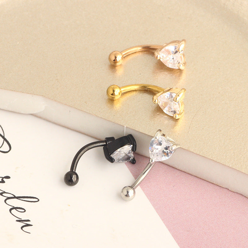 Love Heart Ear Bone Nail Screw Twist Ball Arc Piercing Stud Earrings