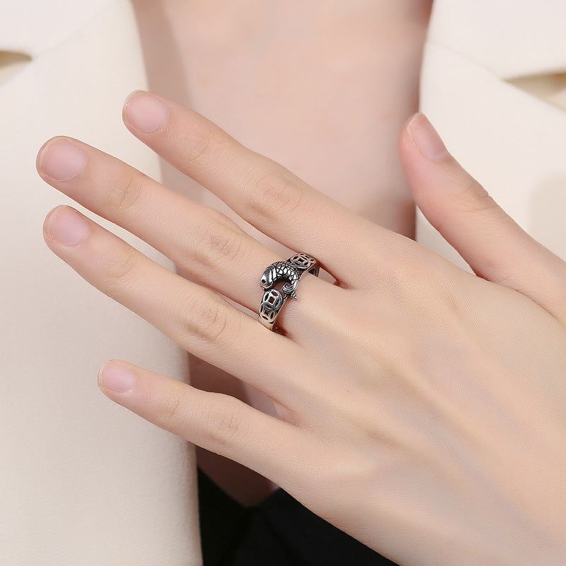 Fish Koi Female Personalized Minority Money Carp Ring