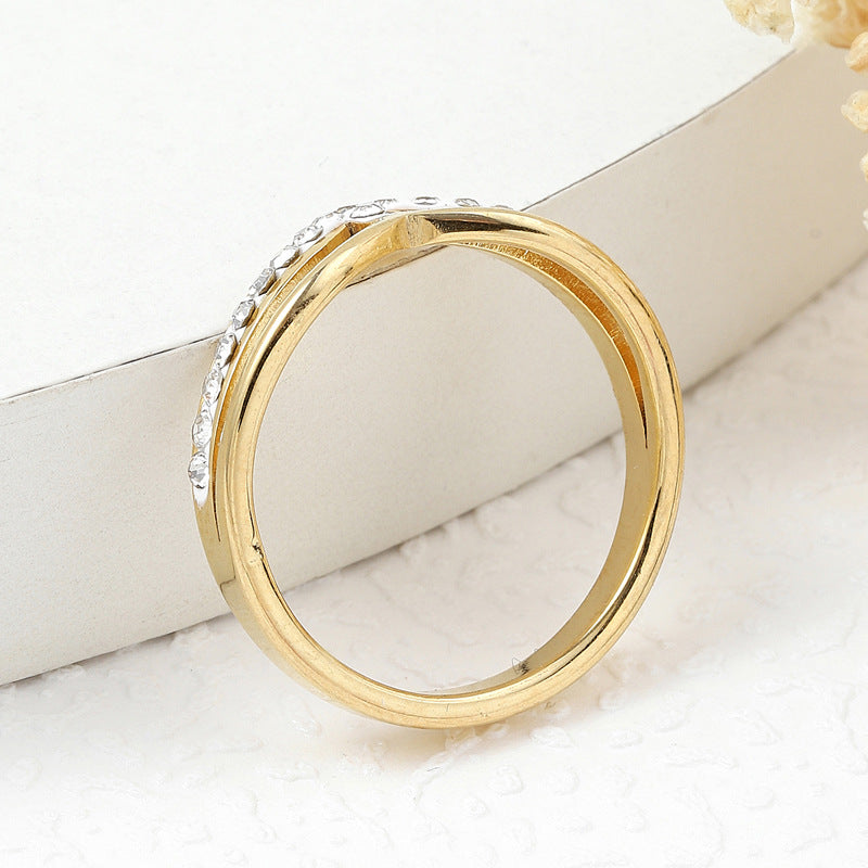 Korean Style Stainless Steel Ornament Irregular Gold Rings