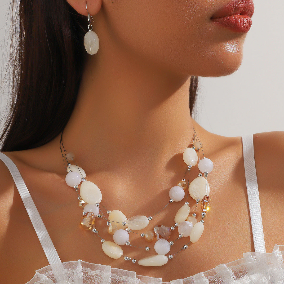 Colorful Beaded Turquoise Fashion Elegant High-grade Jewelry Set