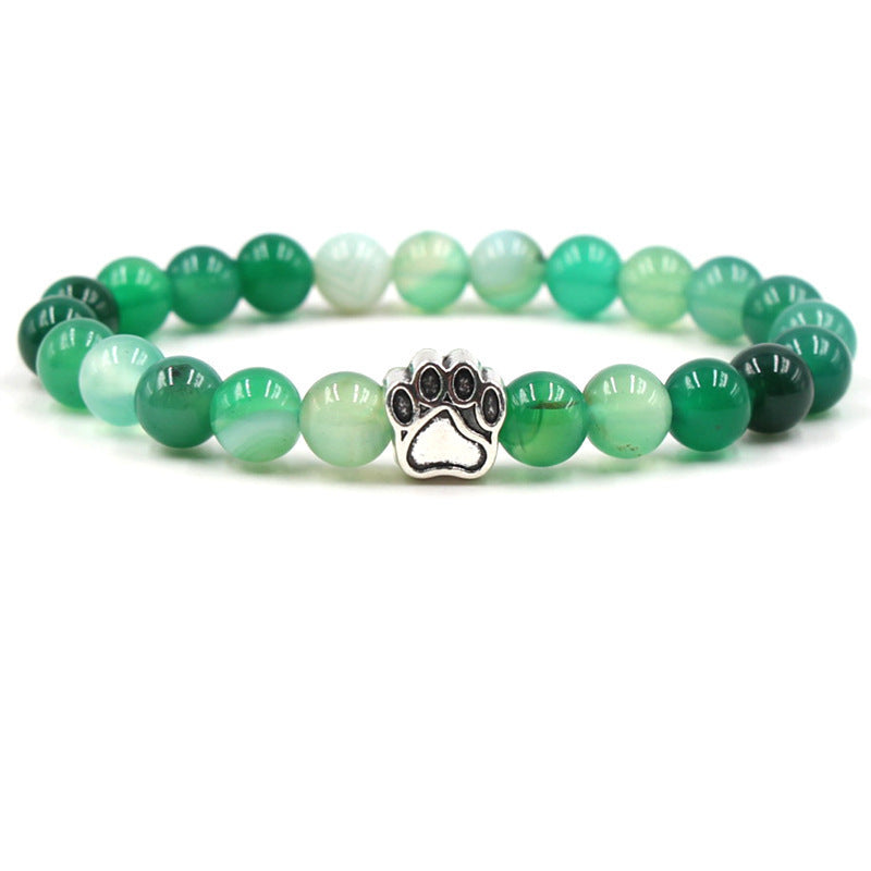 Holiday Gift Beaded Adjustable Foot Volcanic Rock Obsidian Turquoise Dog's Bracelets