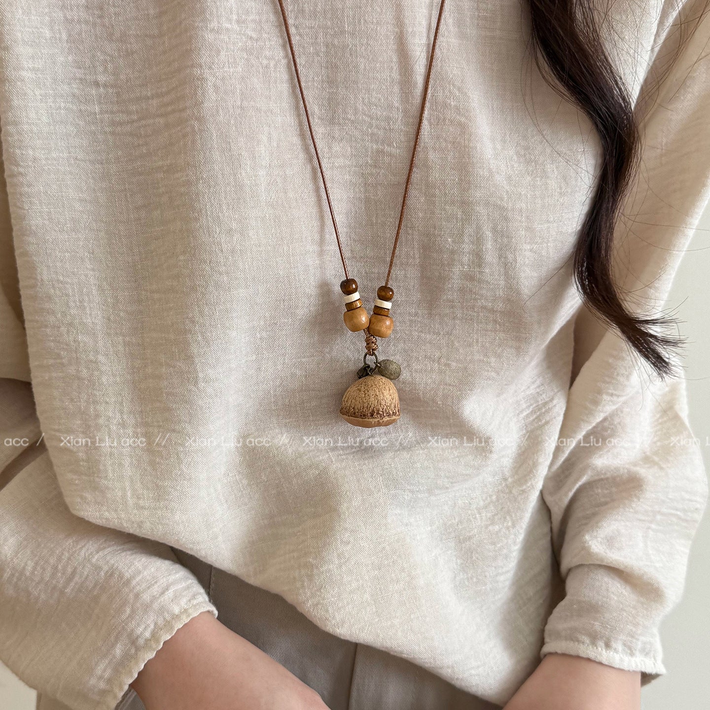Women's Chinese Zen Bodhi Mushroom For Niche Design Sweater Necklaces